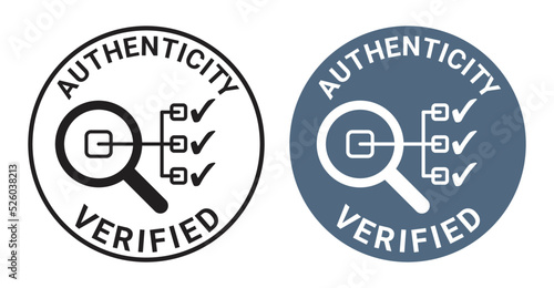 Authenticity Verified stamp for certified products
