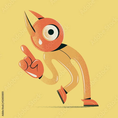 Vector illustration of a devil. Funny, retro and demonic character. Mythological creature.