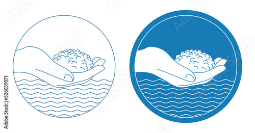 Sea salt icon - ingredient produced from saltwater
