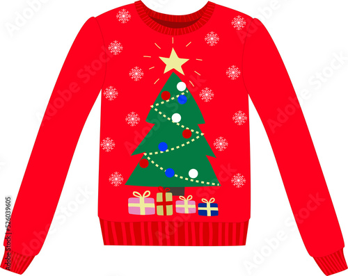 PNG Christmas ugly sweater on blue background with snowflakes