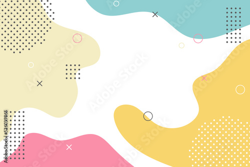 Modern colorful pastel gradient abstract shapes on memphis style background