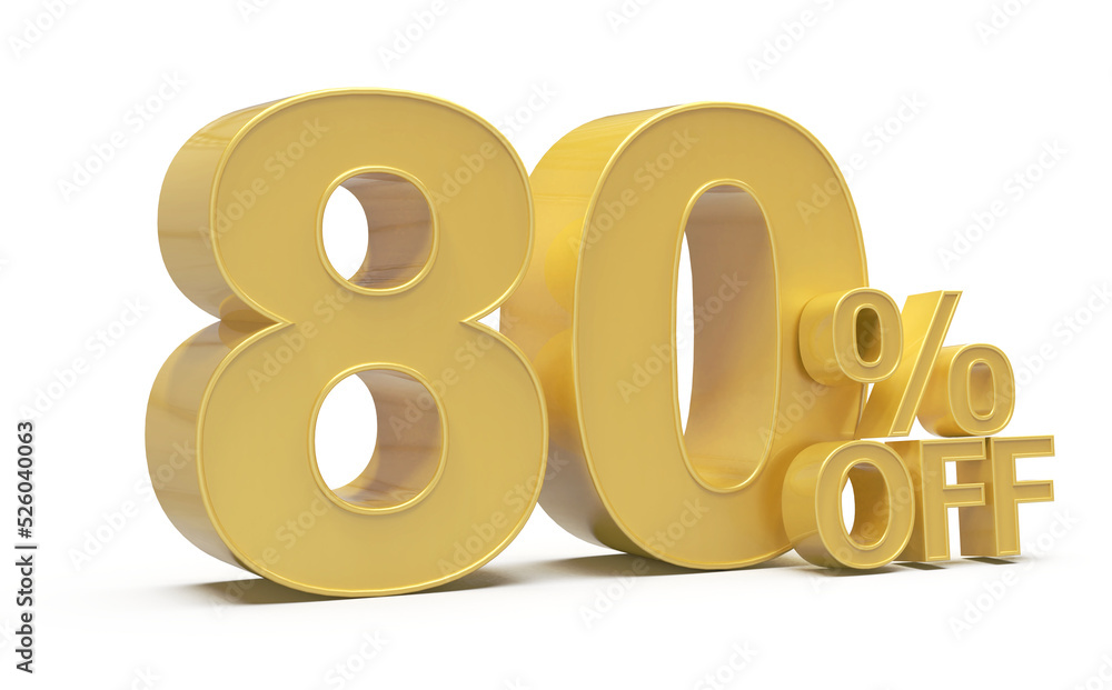 Sale 80 percent off number gold 3d Sale 80 percent off number gold 3d
