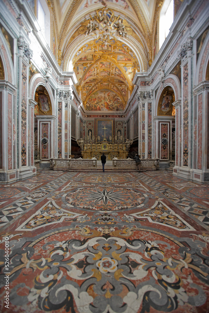 Obraz premium Altar and decorations of St. Martin's Charterhouse, Naples, Italy