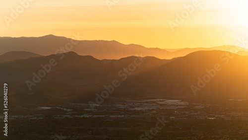 Beautiful view of the mountains at sunset in Reno, Nevada