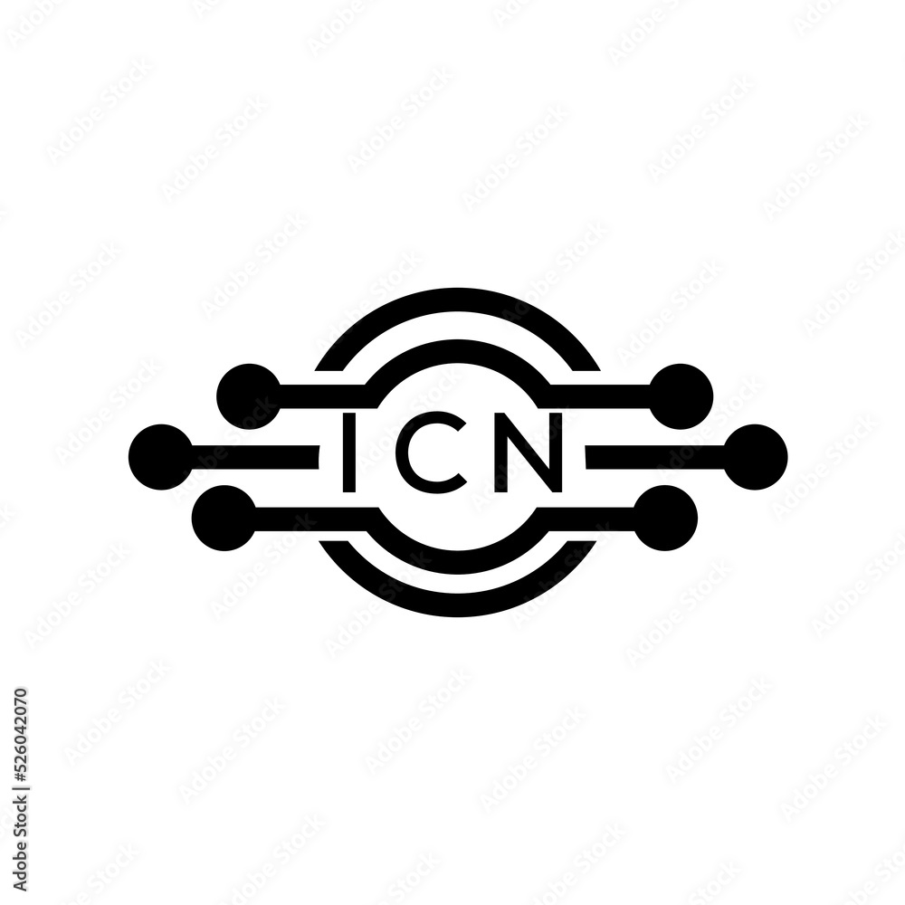 Vecteur Stock ICN letter logo. ICN best white background vector image ...