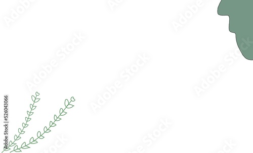 Illustration leaves and abstract pattern
