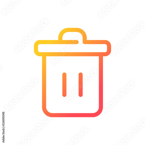 Trash can pixel perfect gradient linear ui icon. Recycle bin. Garbage container. Online marketplace. Line color user interface symbol. Modern style pictogram. Vector isolated outline illustration