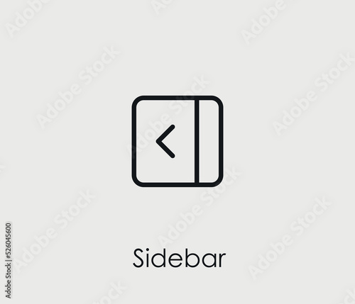 Sidebar vector icon. Editable stroke. Symbol in Line Art Style for Design, Presentation, Website or Mobile Apps Elements, Logo.  Sidebar symbol illustration. Pixel vector graphics - Vector photo