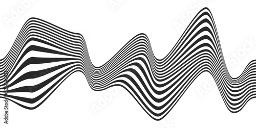 Op art illusion with black lines