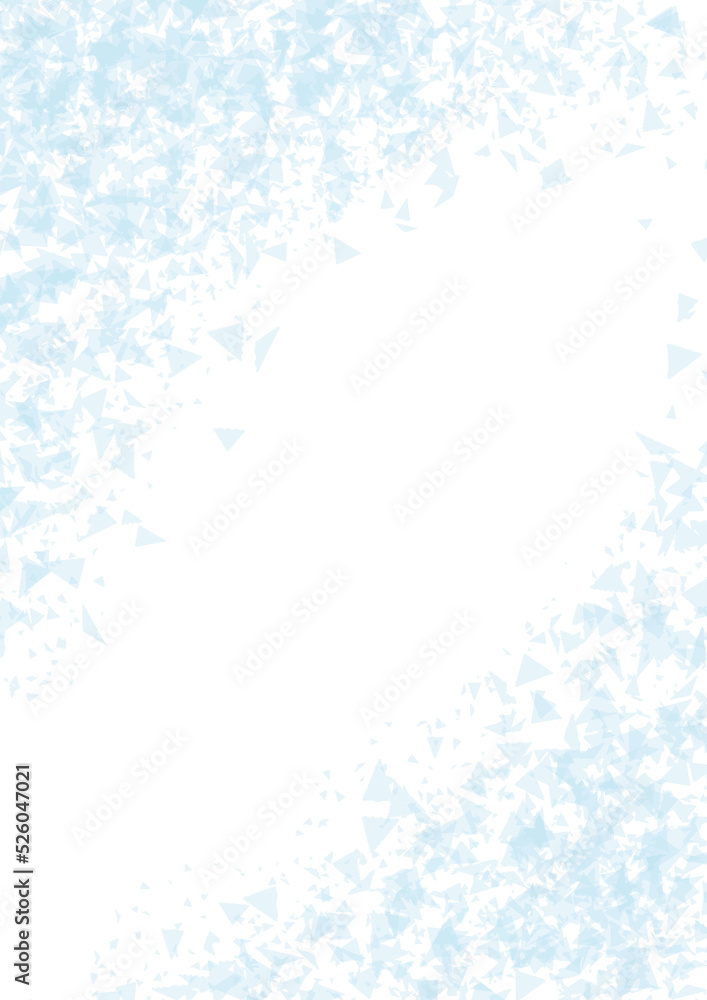 Fototapeta premium 水色のキラキラコーナーフレーム A4縦型