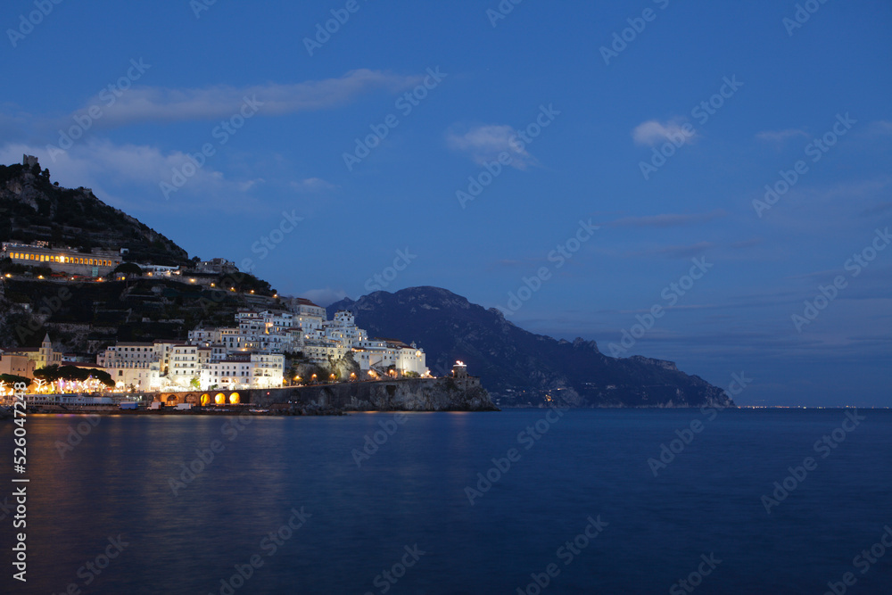 Amalfi at dusk, Salerno province, Italy