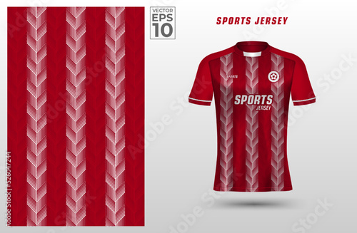 T-shirt sport design template with abstract line pattern for soccer jersey. Sport uniform in front view. Tshirt mock up for sport club. Vector Illustration