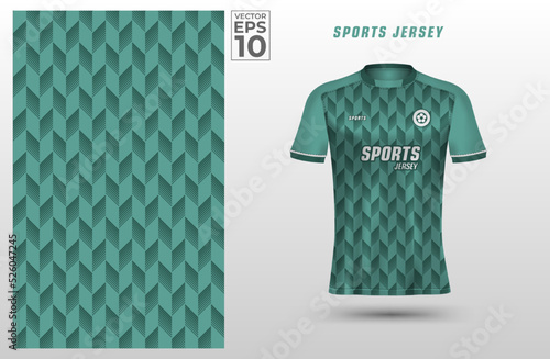 T-shirt sport design template with abstract line pattern for soccer jersey. Sport uniform in front view. Tshirt mock up for sport club. Vector Illustration
