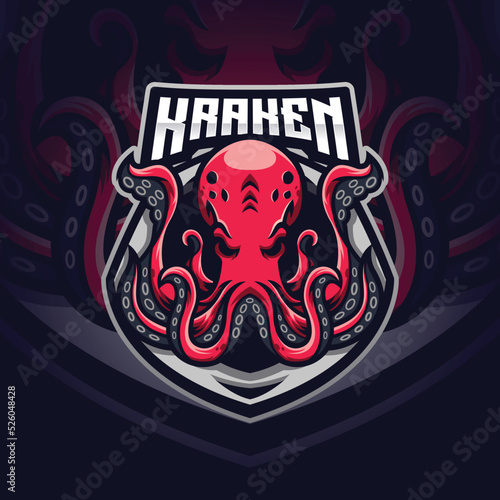 Kraken Mascot Esport Logo Design Illustration For Gaming Club