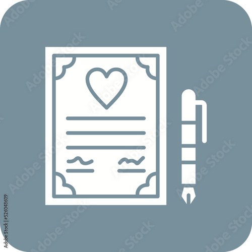 Wedding Contract Multicolor Round Corner Glyph Inverted Icon