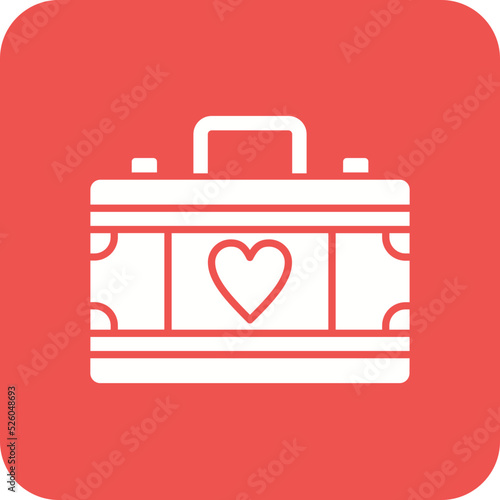 Suitcase Multicolor Round Corner Glyph Inverted Icon