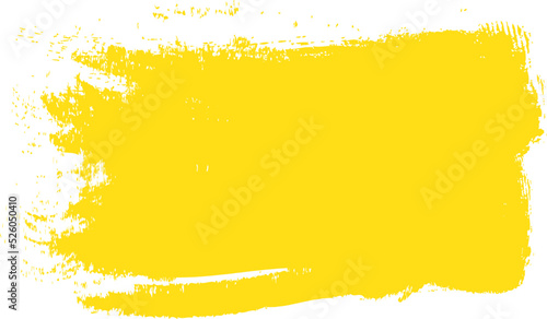 Yellow brush stroke isolated on white background. Trendy brush stroke vector for yellow ink paint, grunge backdrop, dirt banner, watercolor design and dirty texture. Brush stroke vector