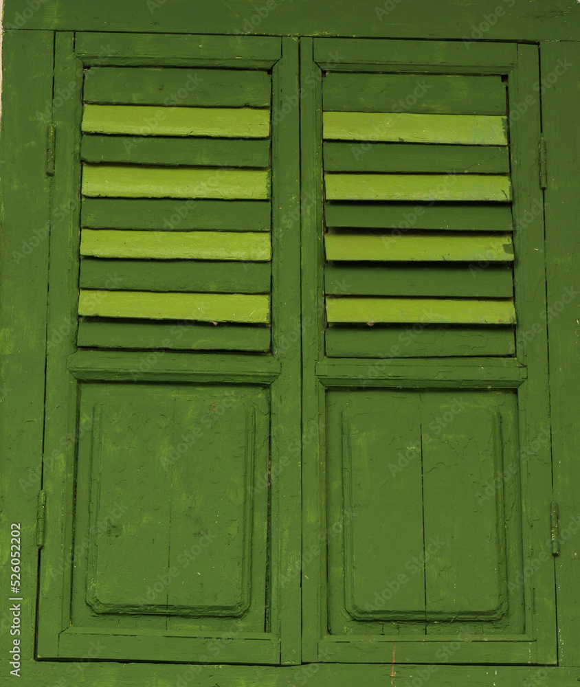 old and unique wooden window