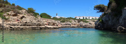 Cala en Forcat, Menorca (Minorca), Spain. Cala en Forcat - unique place surrounded by rocky cliffs and pines with shallow waters and two small beaches. The best snorkeling place photo