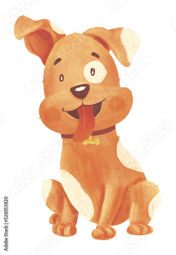 Watercolor cartoon dog smile
