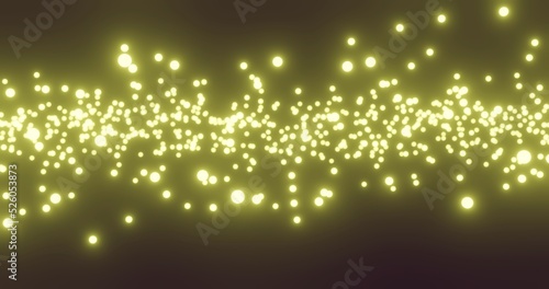Fototapeta Abstract pattern of yellow bokeh garland lights on dark background 3d render