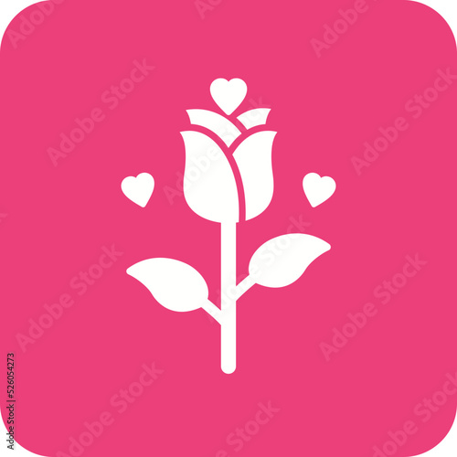 Rose Multicolor Round Corner Glyph Inverted Icon