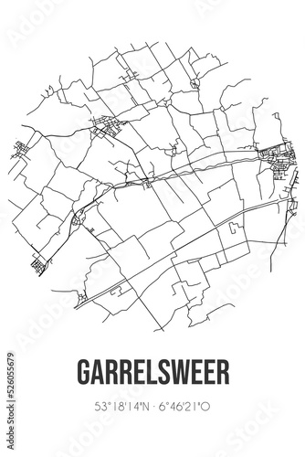 Abstract street map of Garrelsweer located in Groningen municipality of Loppersum. City map with lines photo