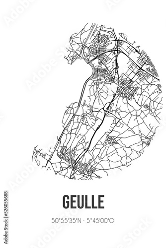 Abstract street map of Geulle located in Limburg municipality of Meerssen. City map with lines photo