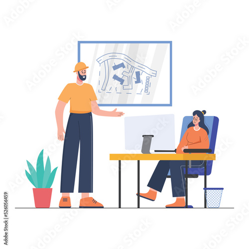 Worker taking appointment from Manager illustration © Talha D