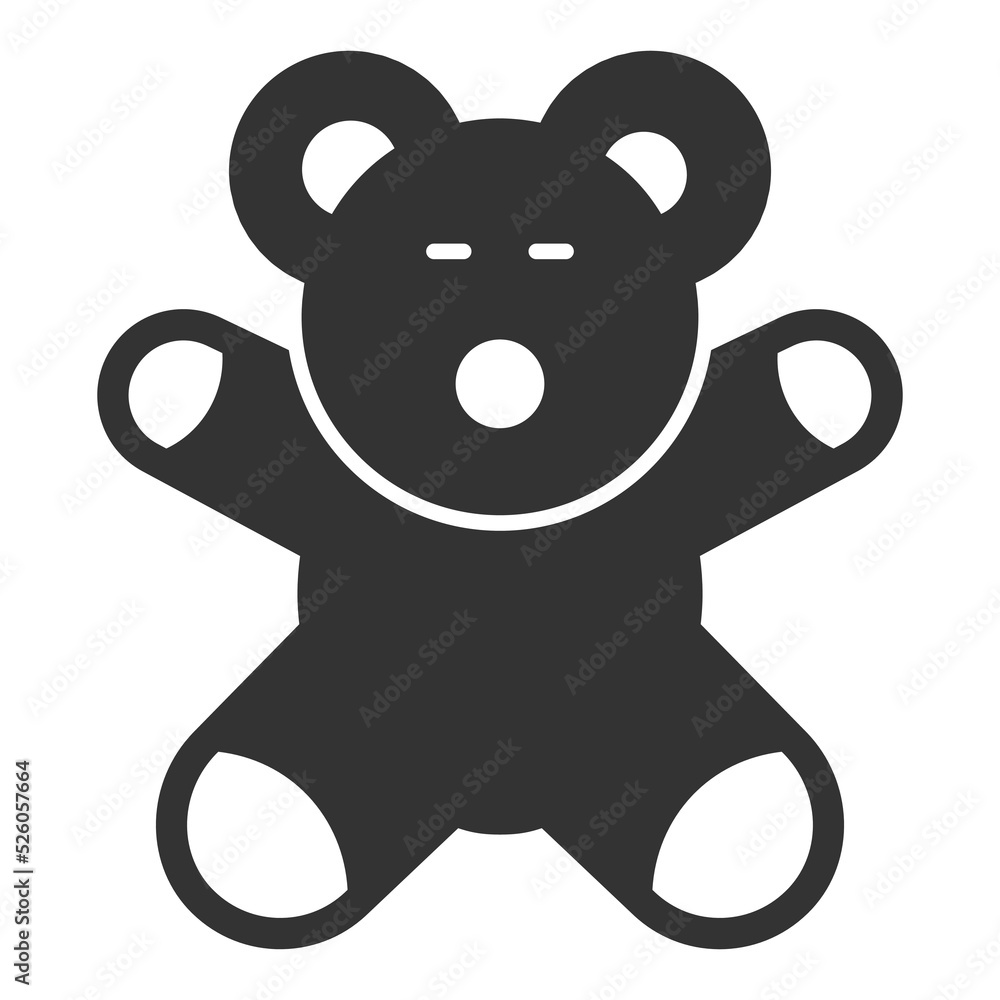 Teddy bear with outstretched paws - icon, illustration on white background, glyph style Teddy bear with outstretched paws - icon, illustration on white background, glyph style