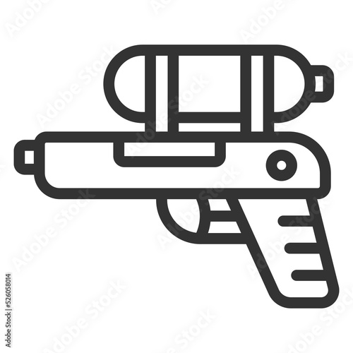 Water gun with reservoir - icon  illustration on white background  outline style