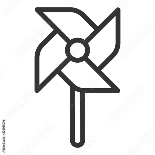Wind turbine toys - icon  illustration on white background  outline style