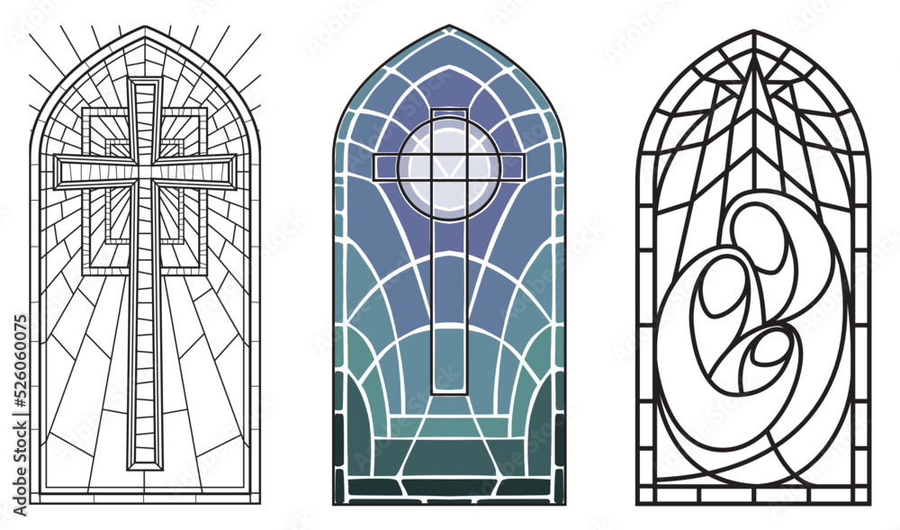 Stained glass window designs Stock Vector Adobe Stock