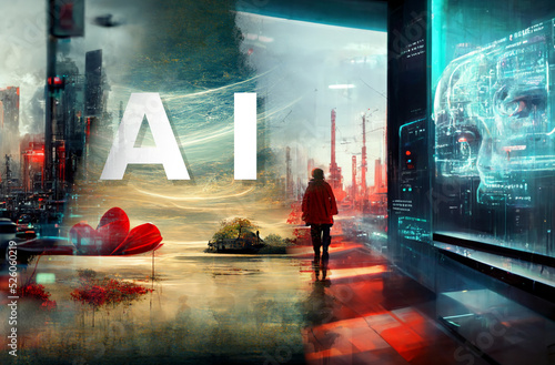 photo bashing of three AI midjourney generated images, my own creative composition of three images.