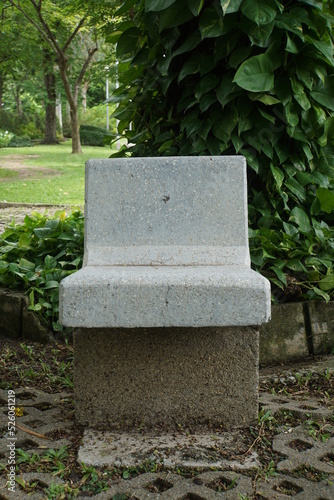stone bench in city park