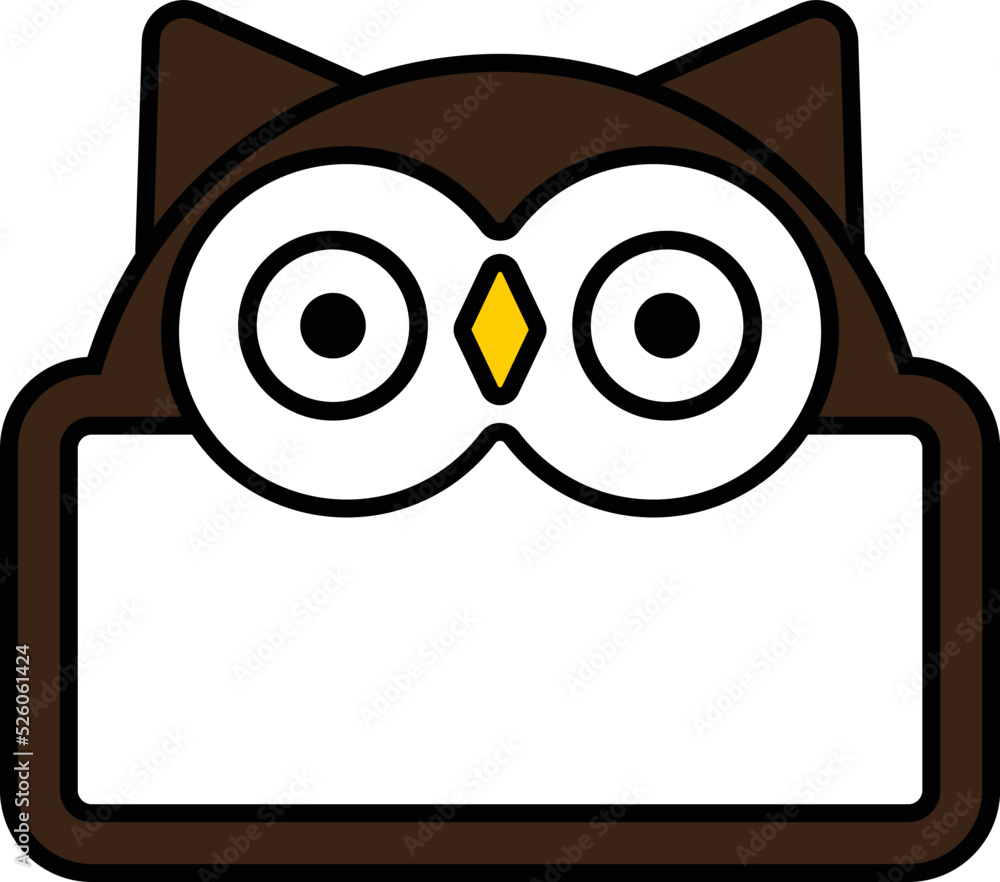 cute owl animal board vector illustration design