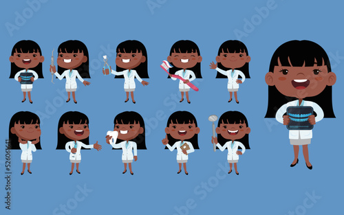 Dentist character and dental care concept