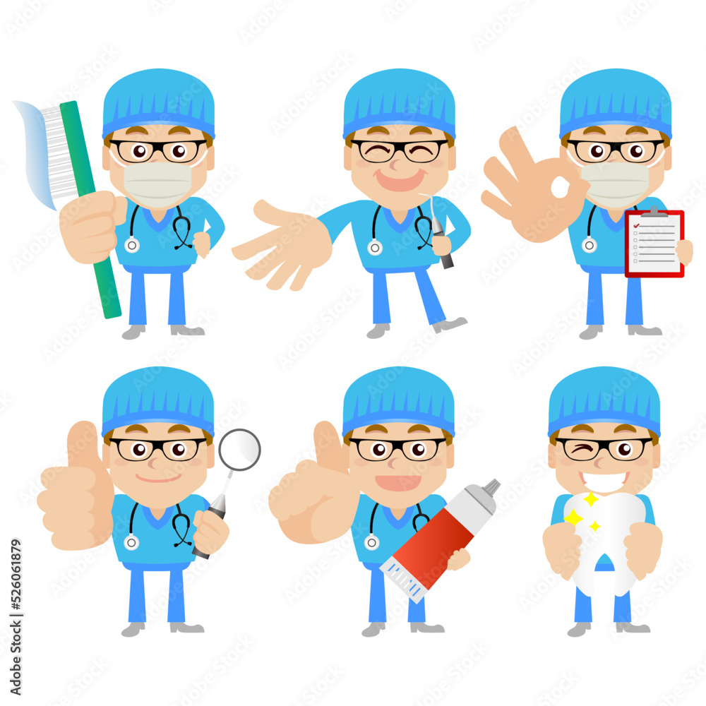 Fototapeta premium Dentist character and dental care concept