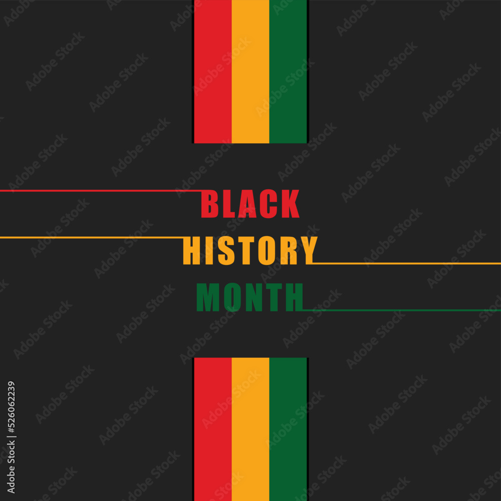 Fototapeta premium Black History Month background. Vector illustration of design template for national holiday. Annual celebration in february in USA and Canada, october in UK vector illustration