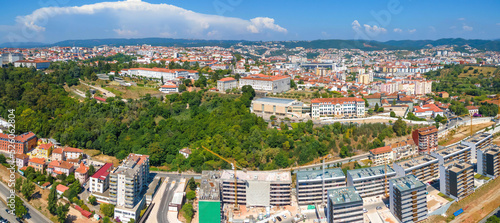An aerial panoramic view of Coimbra on the right bank of Mondego River