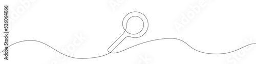 Magnifying glass icon line continuous drawing vector. One line magnifying glass icon vector background. magnifying glass. Continuous outline of a magnifying glass icon.