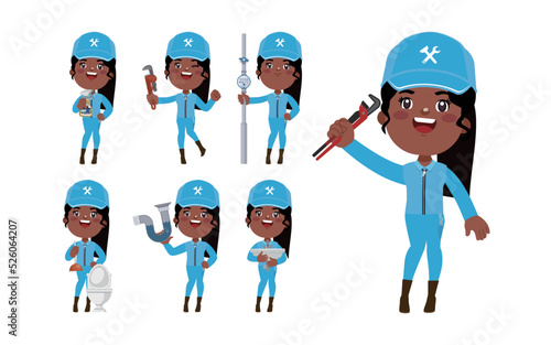 Plumber character with different poses