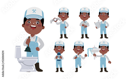 Plumber character with different poses