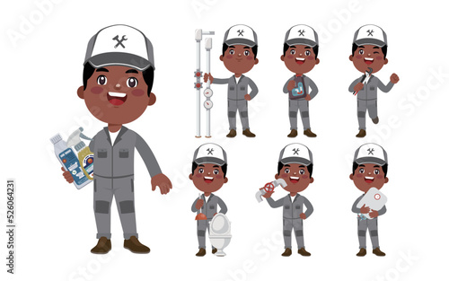 Plumber character with different poses