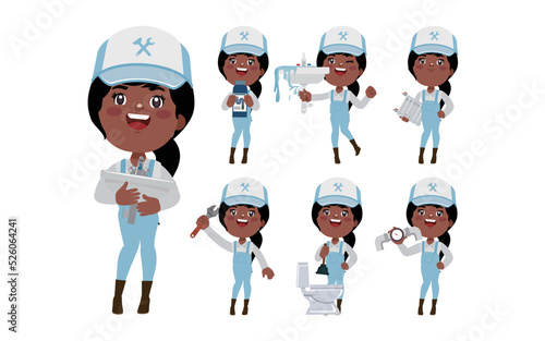 Plumber character with different poses