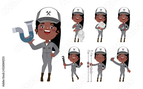 Plumber character with different poses