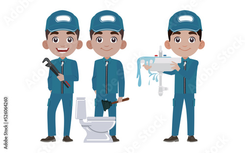 Plumber character with different poses