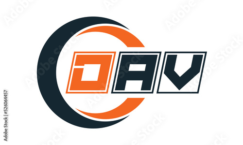 DAV three-letter circle logo design. custom font logo vector template | abstract logo | word mark logo | letter mark logo | business logo | minimalist logo | font logo |