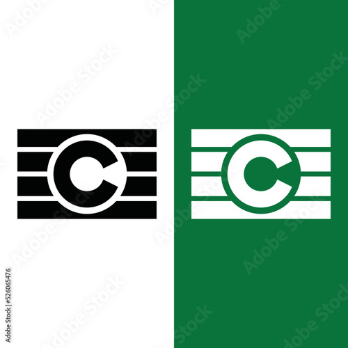 Football or Soccer Captain Band Vector icon in Glyph Style. The band captain is a sign of a soccer match team captain. Vector illustration icons can be used for apps, websites, or part of a logo.