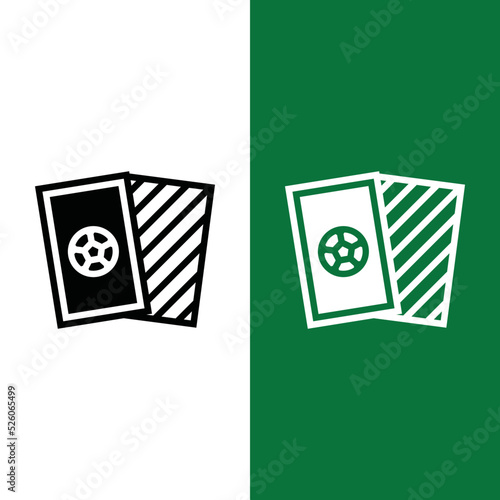 Football or Soccer Card Vector icon in Glyph Style. The red and yellow cards are used by the referee to judge fouls. Vector illustration icons can be used for applications, websites, or part of logo